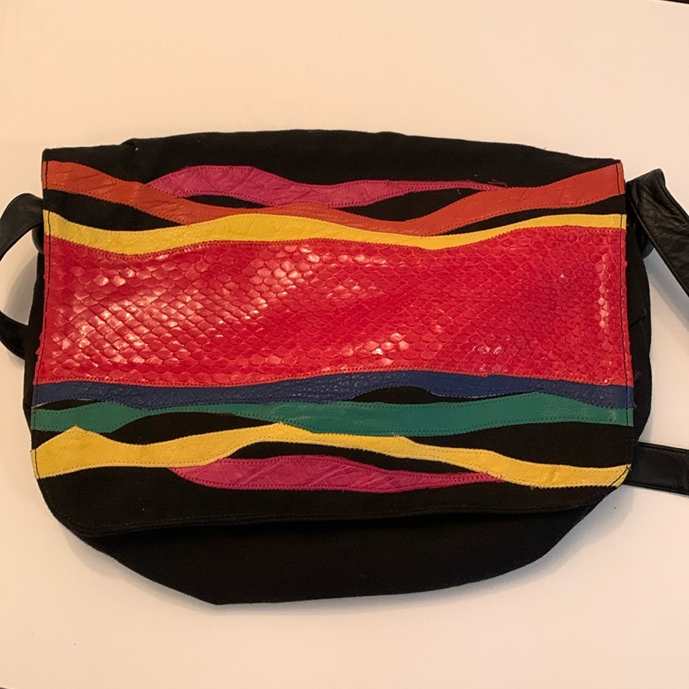Carlos Falchi crossover snakeskin bag